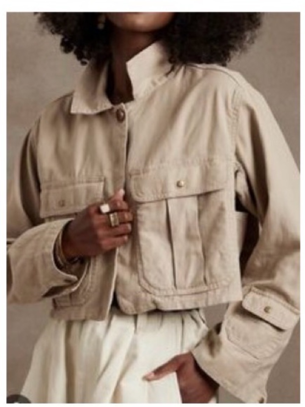 Banana Republic Cropped & Boxed Utility Jacket XS NWT unique & classic
